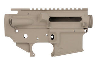 Evolve Weapons Systems Wig Splitter AR-15 Receiver Set in a Tan Anodized finish.